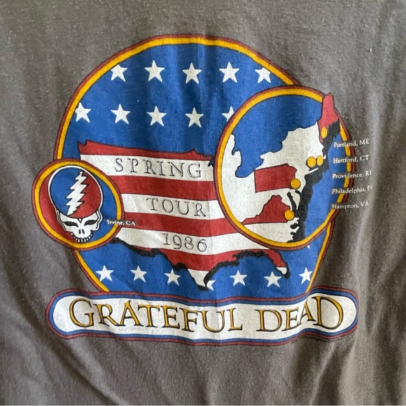 Vintage 1986 Grateful Dead Spring Tour T-shirt Band Tee Single Stitch USA - Picture 2 of 12